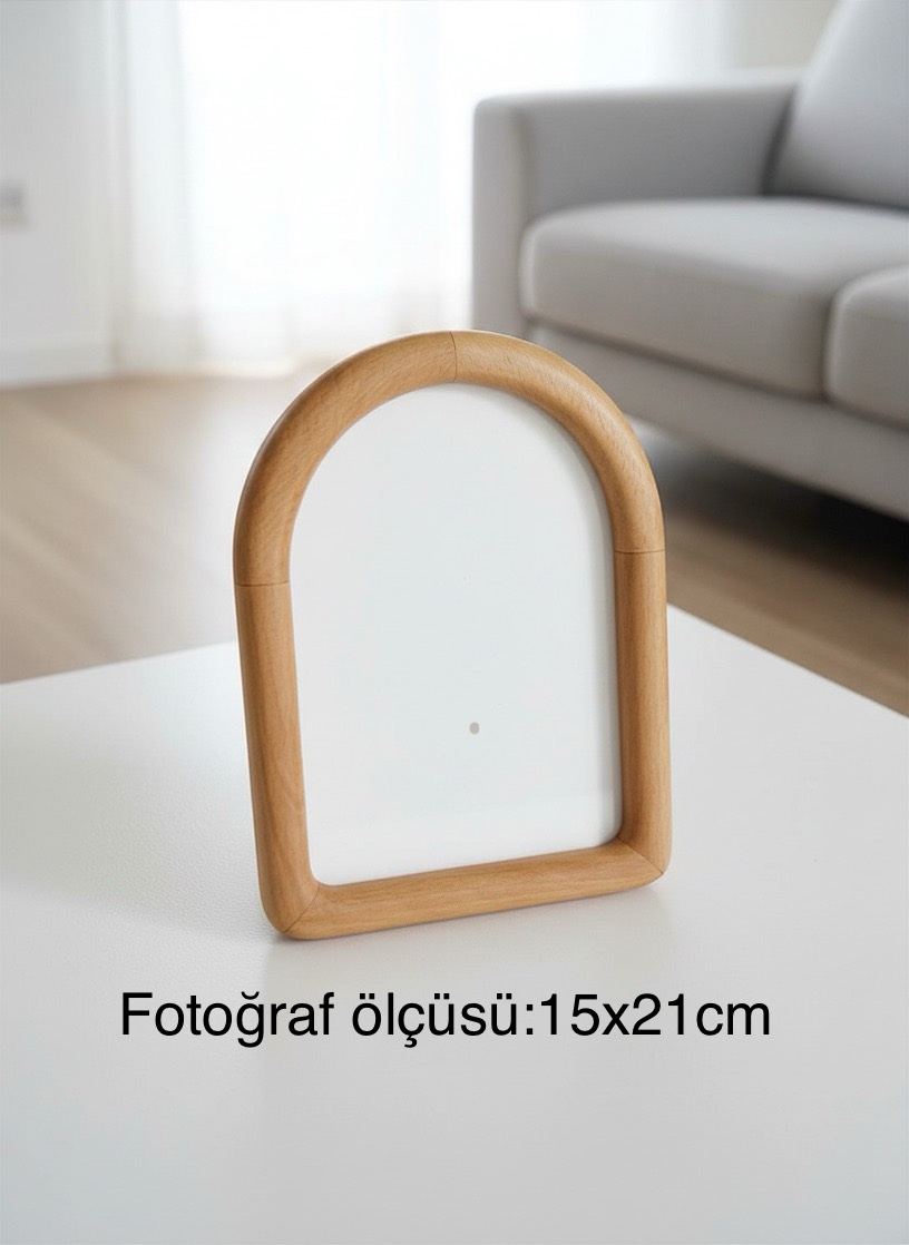 Ahşap Fotoğraf Çerçevesi Kavisli 15x21cm - Görsel 3